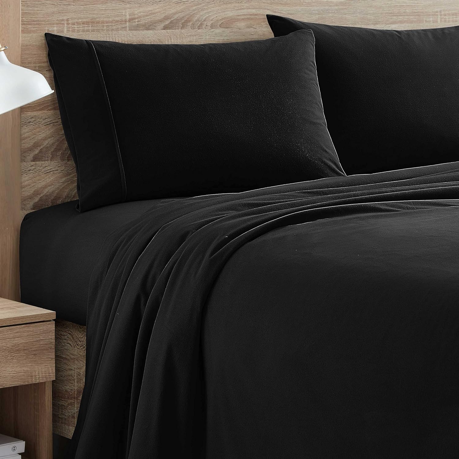 Sweet Home Collection Flannel Christmas Sheet Set, Bear Deer Plaid King, Deep Pocket Soft Brushed Microfiber Holiday Bedding with Fitted Sheet, Flat Sheet & Pillowcase(s)
