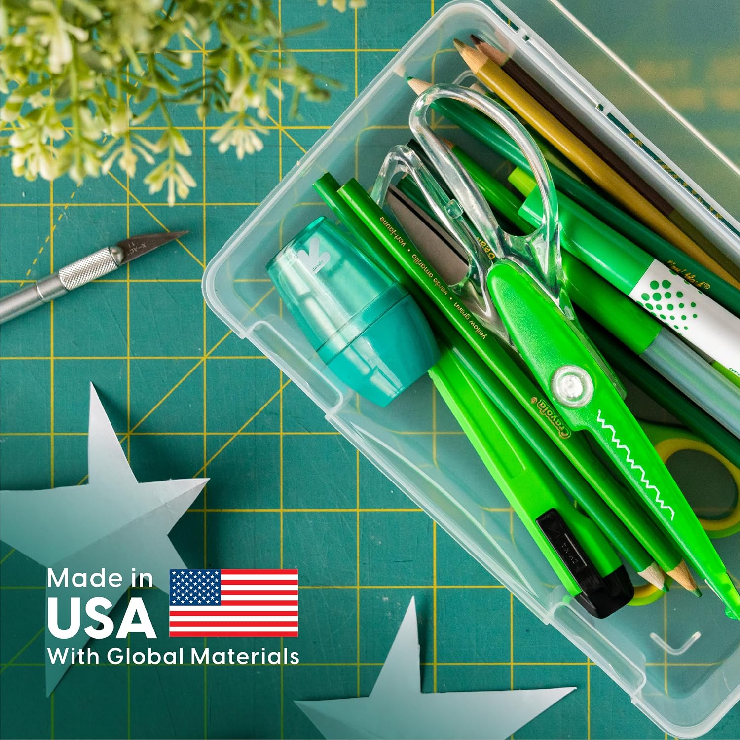 IRIS USA Clear Cases |Made in USA| Plastic Box Organizers (10-Pack)- Medium