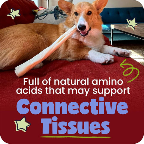 Pawstruck Natural 5-7" Beef Collagen Sticks for Dogs – Long-Lasting Rawhide Alternative, High Protein & Low Fat with Chondroitin & Glucosamine – 5 Pack