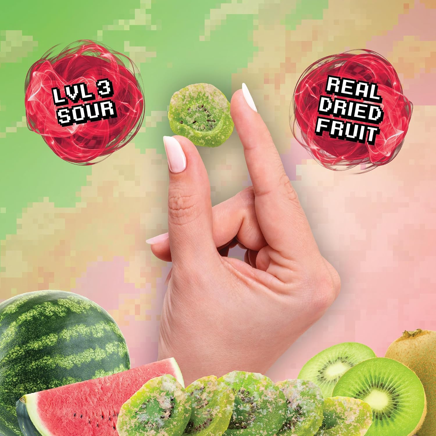 Final Boss Sour Fruit Candy, Watermelon Kiwi, Level 3, 1 Pack