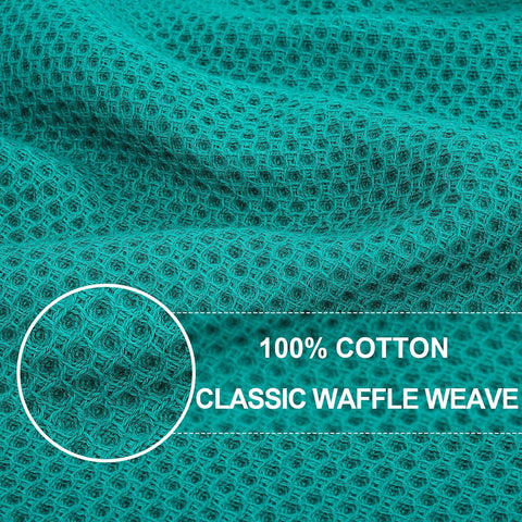 Homaxy 100% Cotton Waffle Weave Kitchen Dish Cloths 18-Pack, Teal