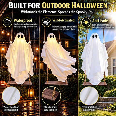 Swinging Ghost Outdoor Decor, Halloween Decorations Hanging Ghost 5FT