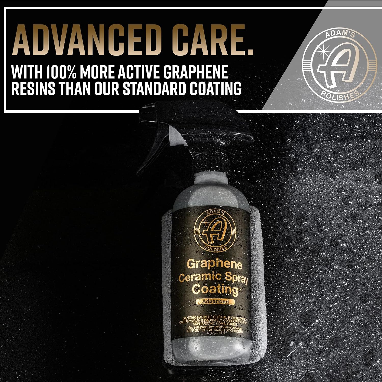 Adam's Advanced Graphene Ceramic Spray Coating Kit - 18+ Months Sprayable Graphene Oxide Ceramic Coating for Cars, Boats, RV's & Motorcycle - Adds Extreme Gloss, Depth, Shine & Protection
