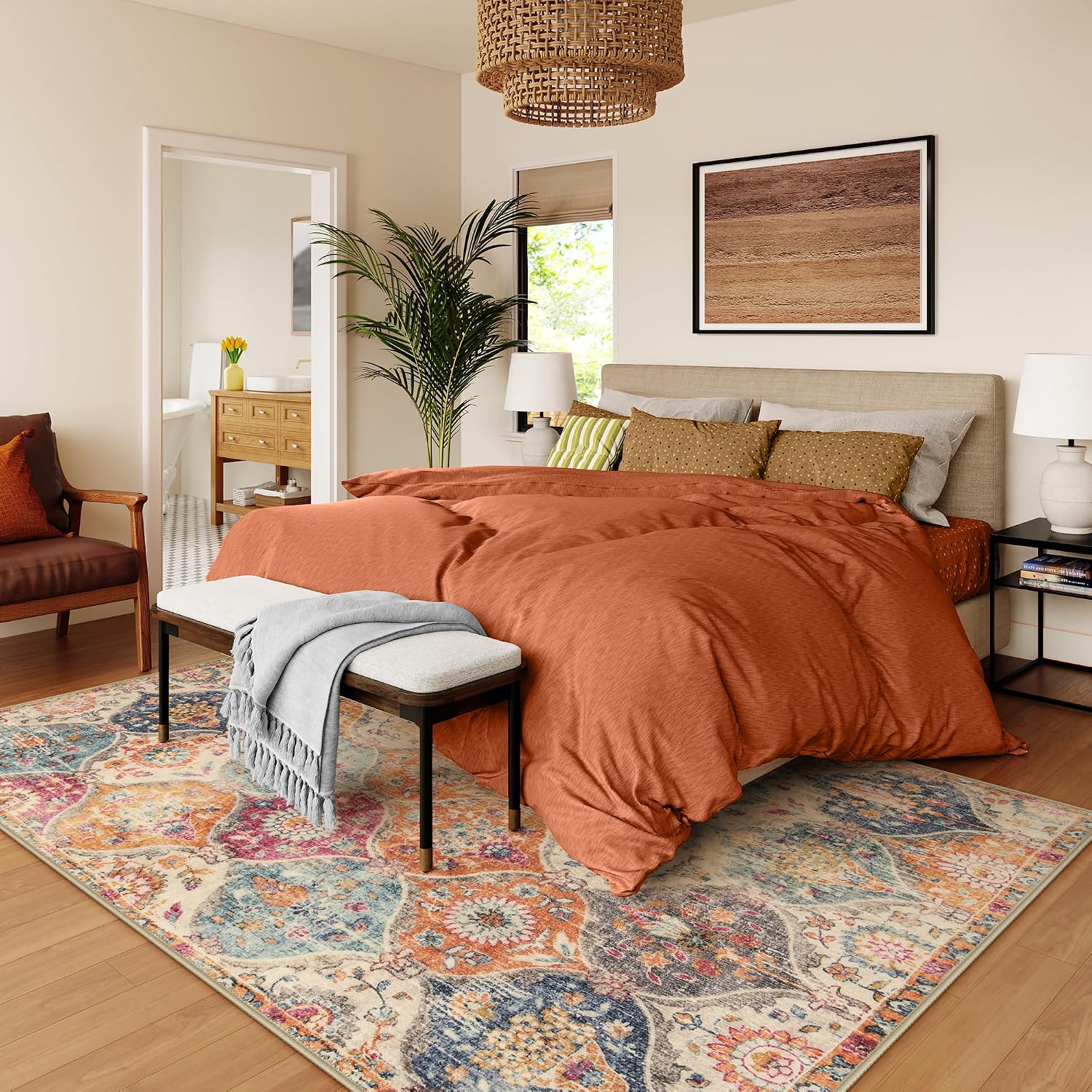 Lahome Moroccan Washable Rugs 8x10, 8x10 Rugs for Living Room Bedroom