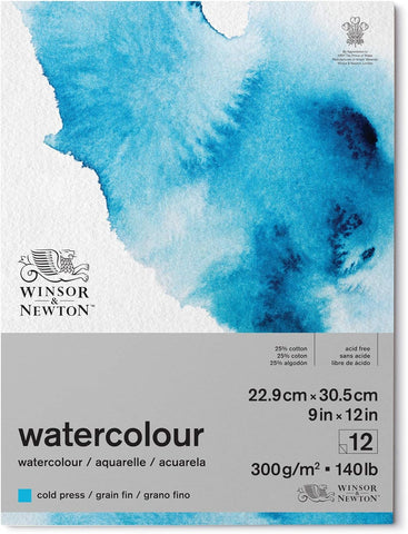 Winsor & Newton Professional Watercolor Paper Pad, 9" x 12", Natural White