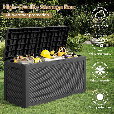 Outdoor Storage Box Waterproof, 75 Gallon Deck Box for Patio Storage