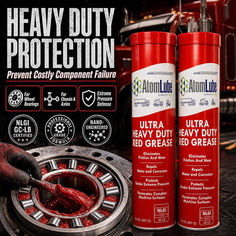 AtomLube Ultra Heavy Duty Red Grease, 10-Pack of 14 oz Tubes