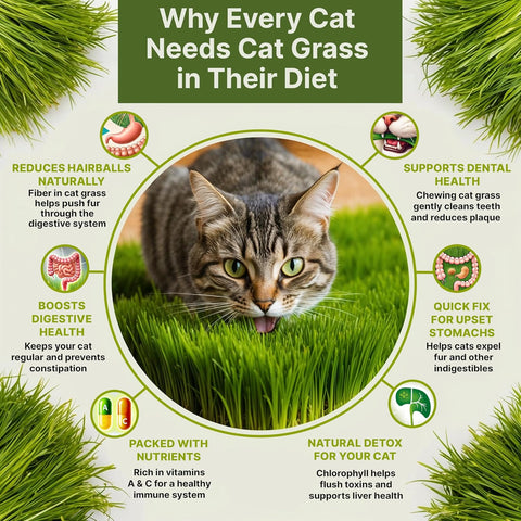 Organo Republic Cat Grass Seeds Mix - 20,800 Non-GMO Heirloom Seeds for Cats & Pets, 16 oz Pack for Growing Fresh Barley, Oat, Rye & Wheat Grass Seeds for Planting, Indoor Plants, Hairball Remedy