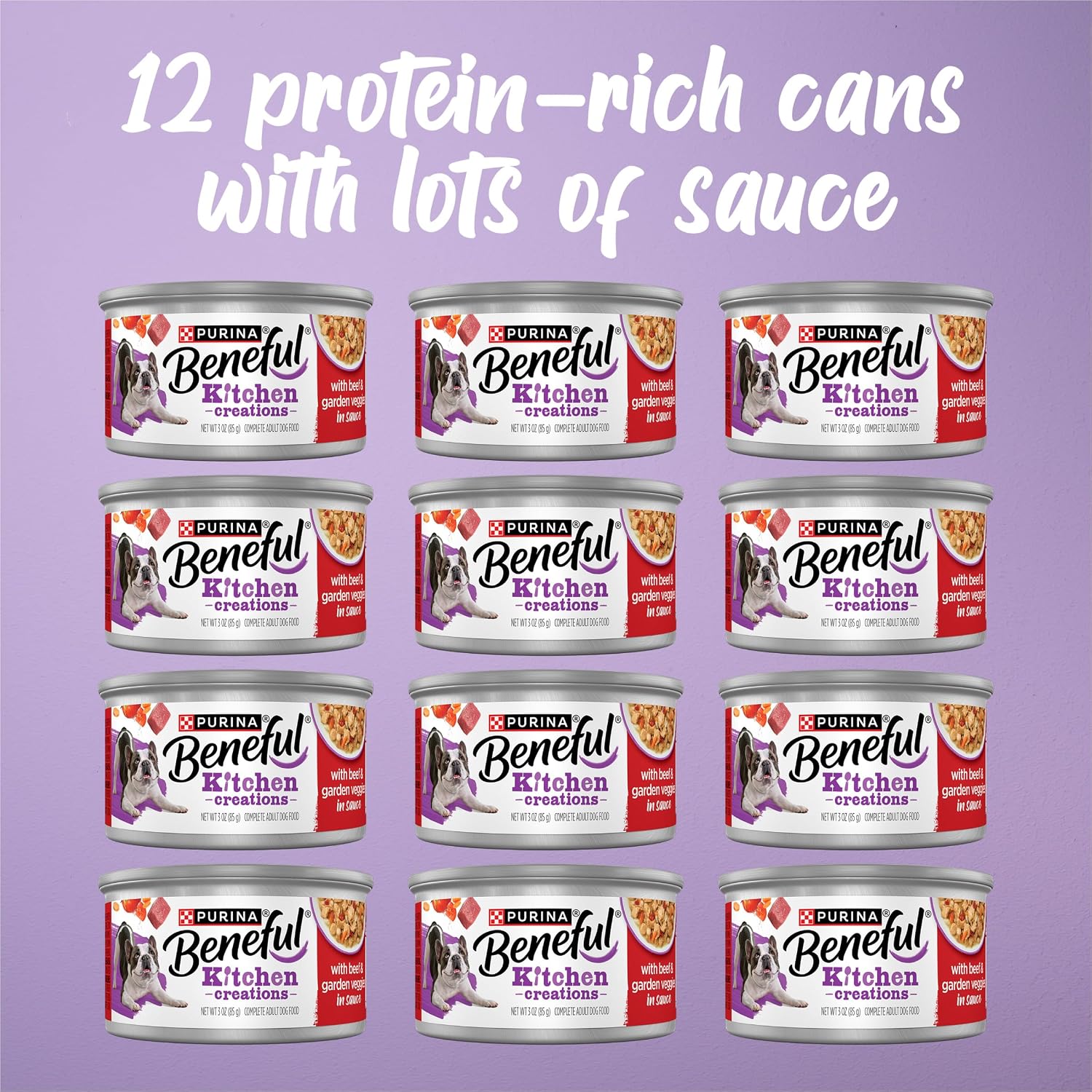 Beneful Purina Kitchen Creations with Beef and Garden Veggies in Sauce Wet Dog Food 3 oz. Cans
