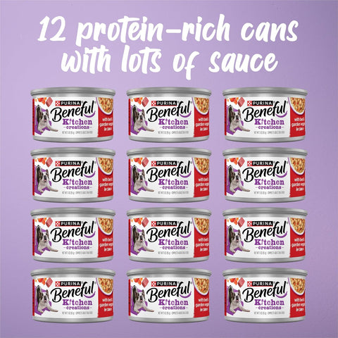 Beneful Purina Kitchen Creations with Beef and Garden Veggies in Sauce Wet Dog Food 3 oz. Cans