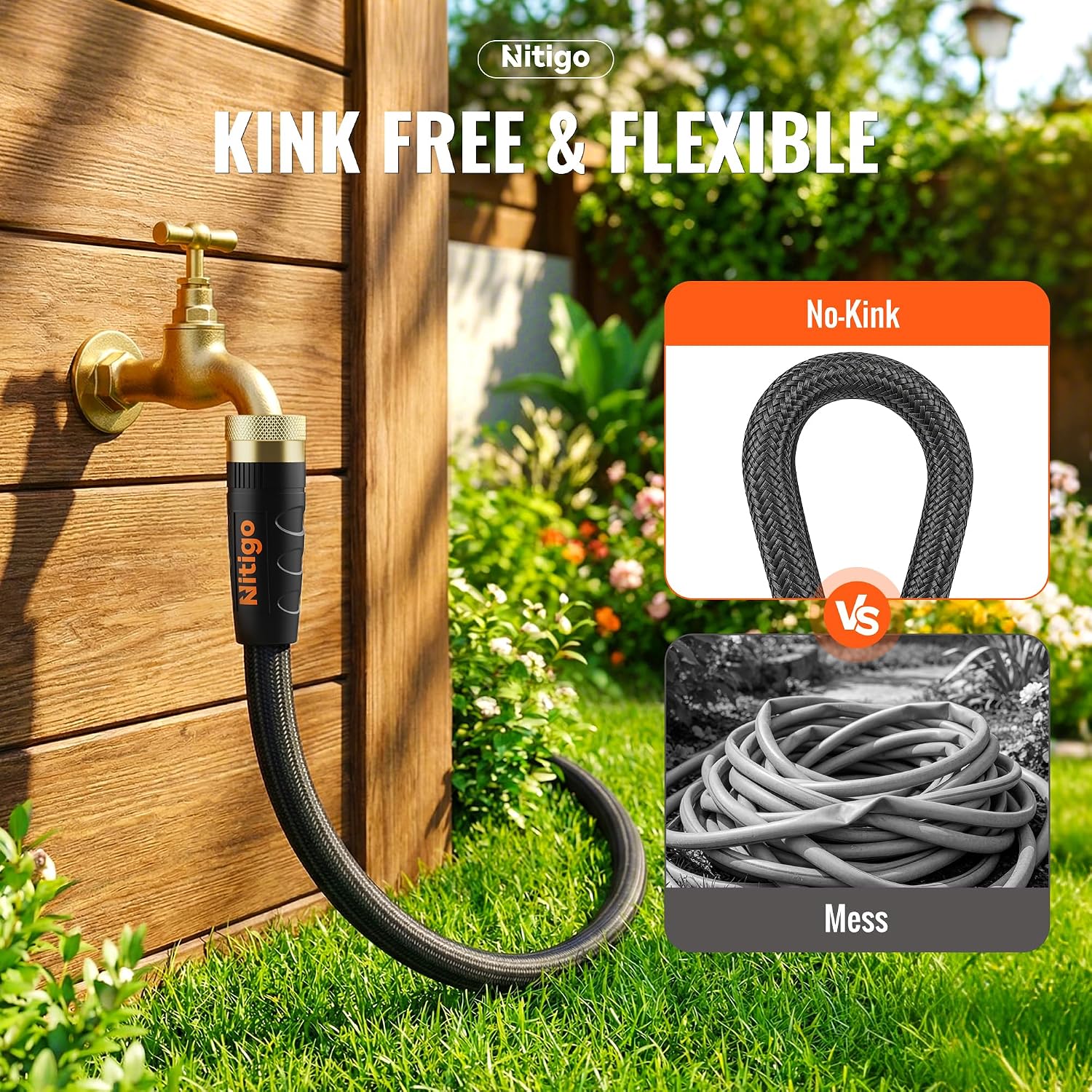 Nitigo Ultra Lightweight Garden Hose 100FT for Yard, Outdoor