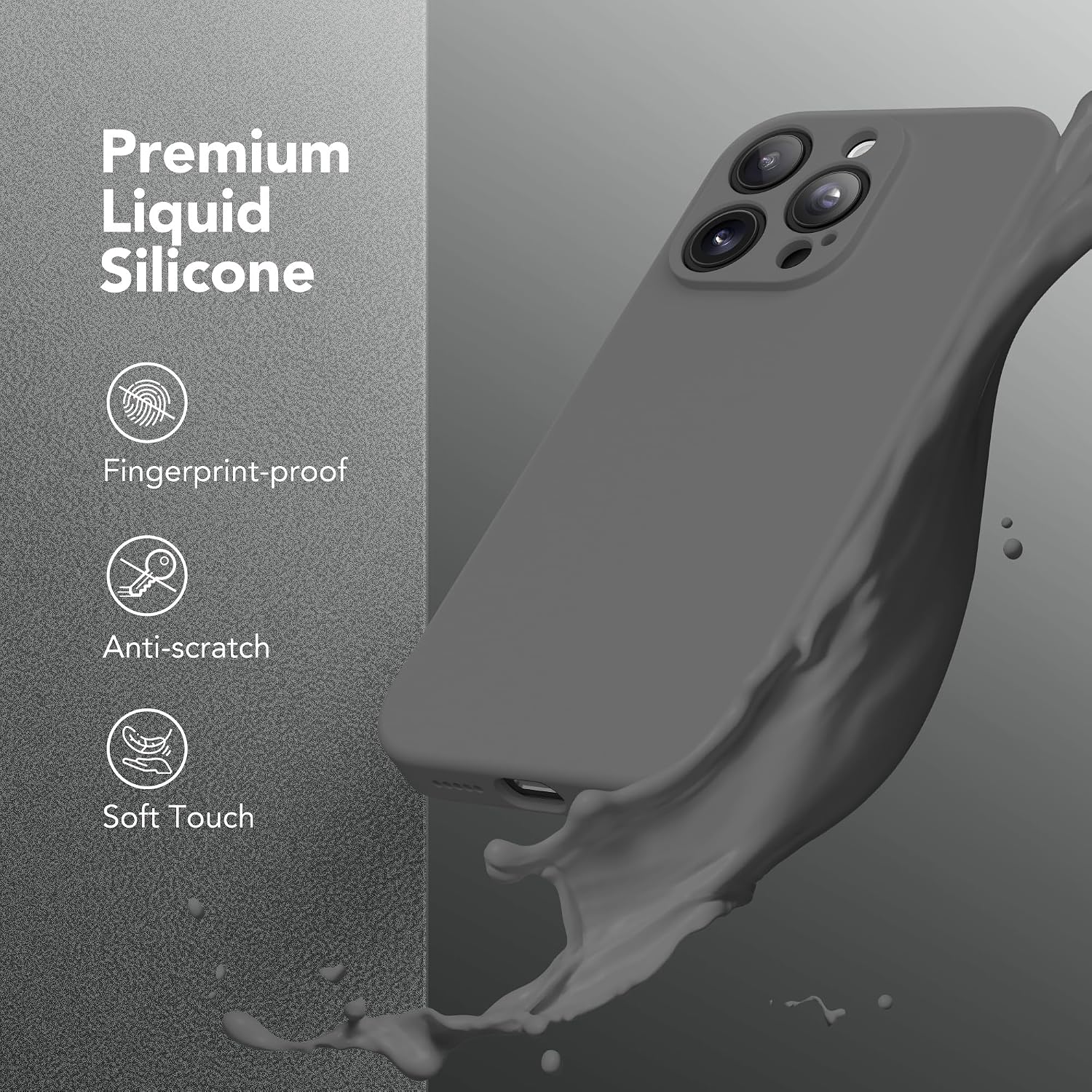 Magnetic for iPhone 13 Pro Max Case Silicone Dark Gray