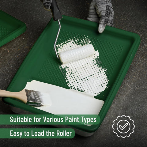Bates- Paint Tray Liner, 9 Inch, 10 pcs, Green Paint Pans Trays, Plastic Paint Tray, Roller Tray Liners