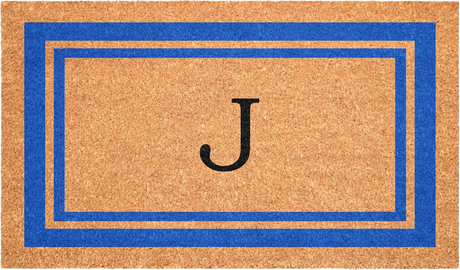 Calloway Mills 152971830J Blue Border 18" x 30" Monogram Doormat (Letter J)