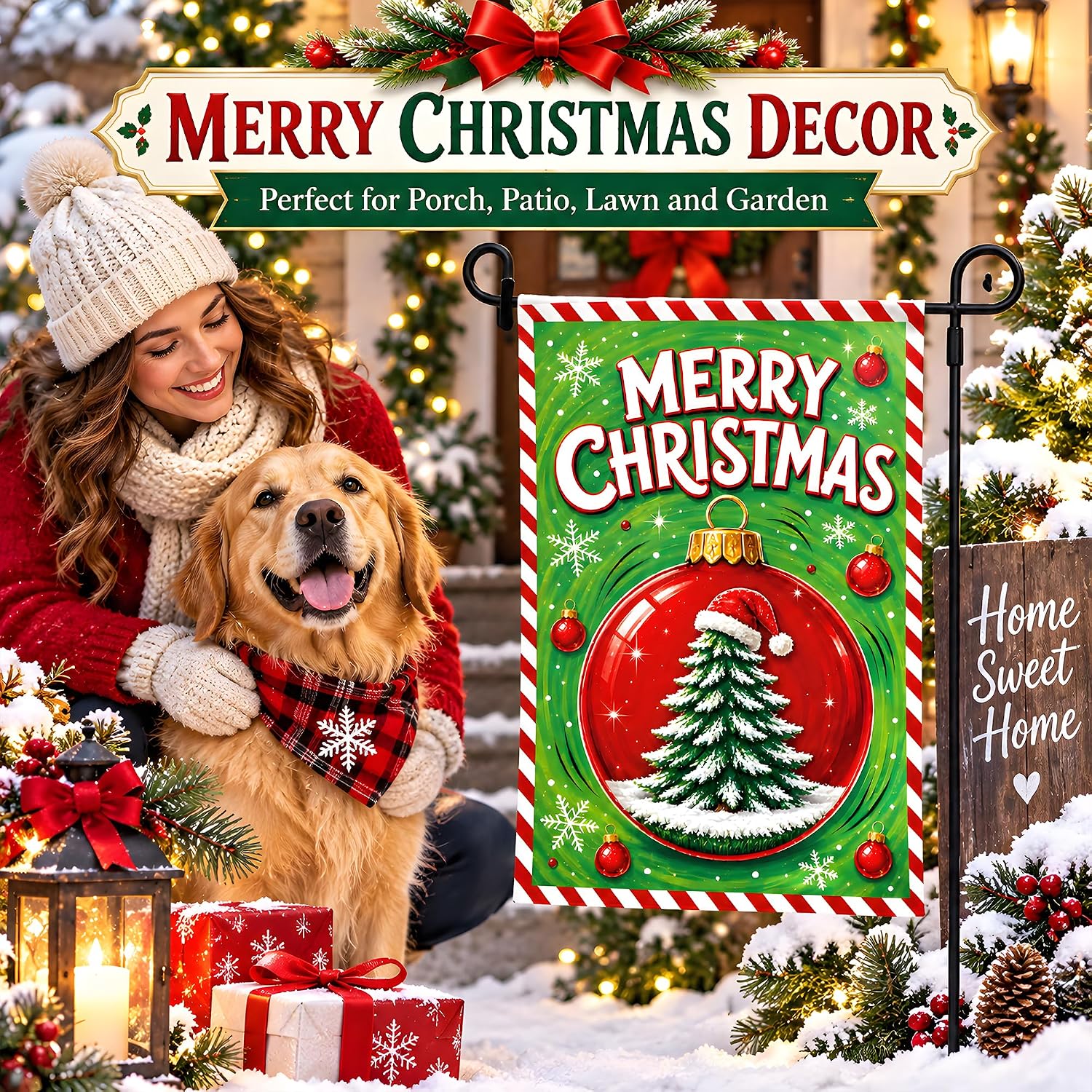 Christmas Decorations Outdoor - Merry Christmas Ornament Garden Flag