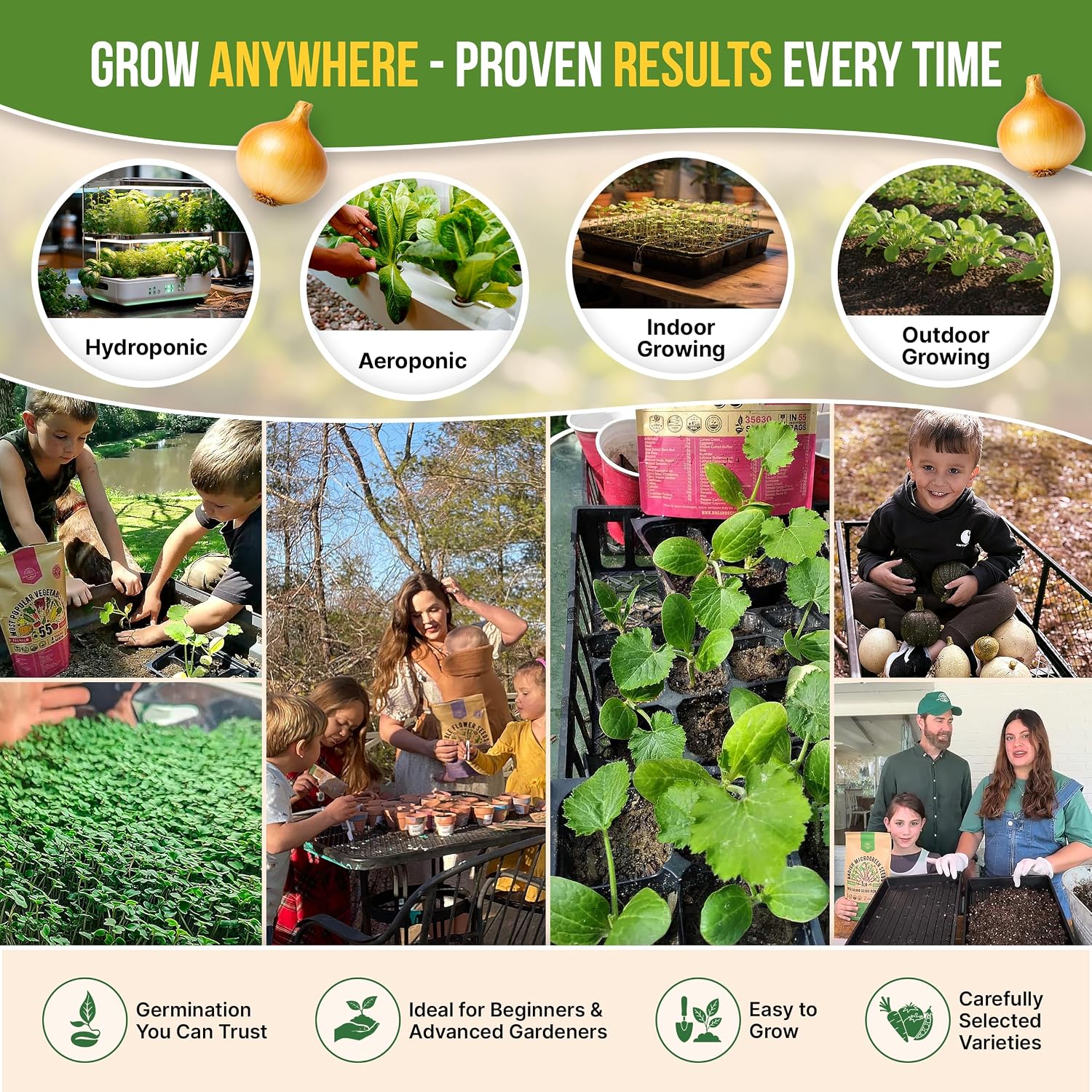 Organo Republic 25 Winter Vegetable & Green Seeds Variety Pack for Outdoors & Indoor Home Gardening 27670+ Non-GMO Heirloom Seeds: Broccoli Beet Carrot Collard Lettuce Radish Spinach Pea Kohlrabi