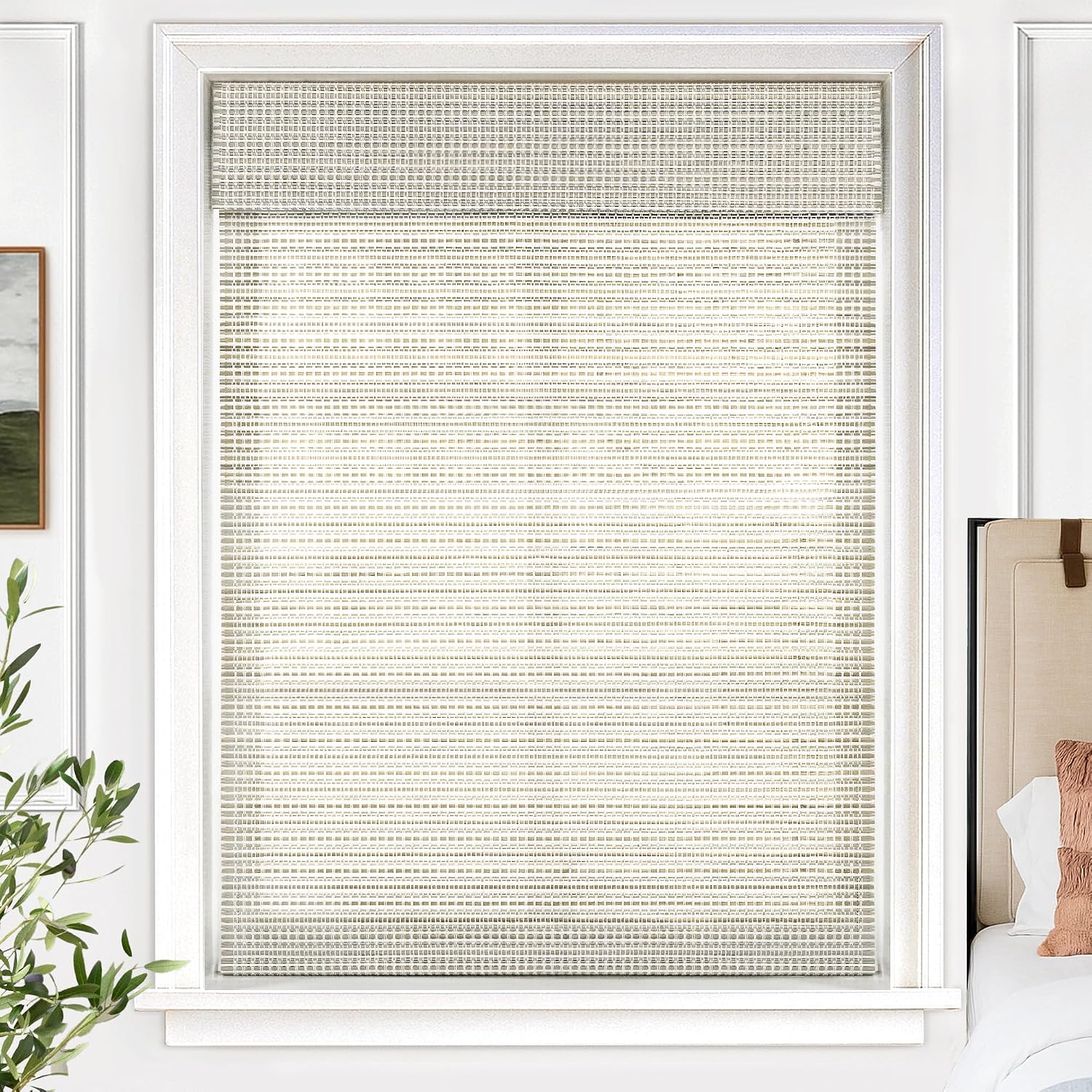 UNISHADES Bamboo Roman Shades w/Valance, 20" W × 64" H, Greystone