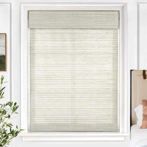 UNISHADES Bamboo Roman Shades w/Valance, 20" W × 64" H, Greystone
