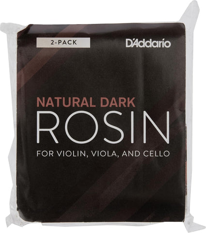 D'Addario Natural Violin & Cello Rosin, Dark, 2 Pack