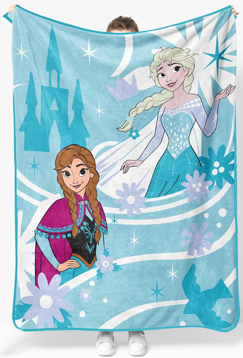 Jay Franco Disney Frozen Elsa & Anna Super Soft Fleece Blanket for Kids