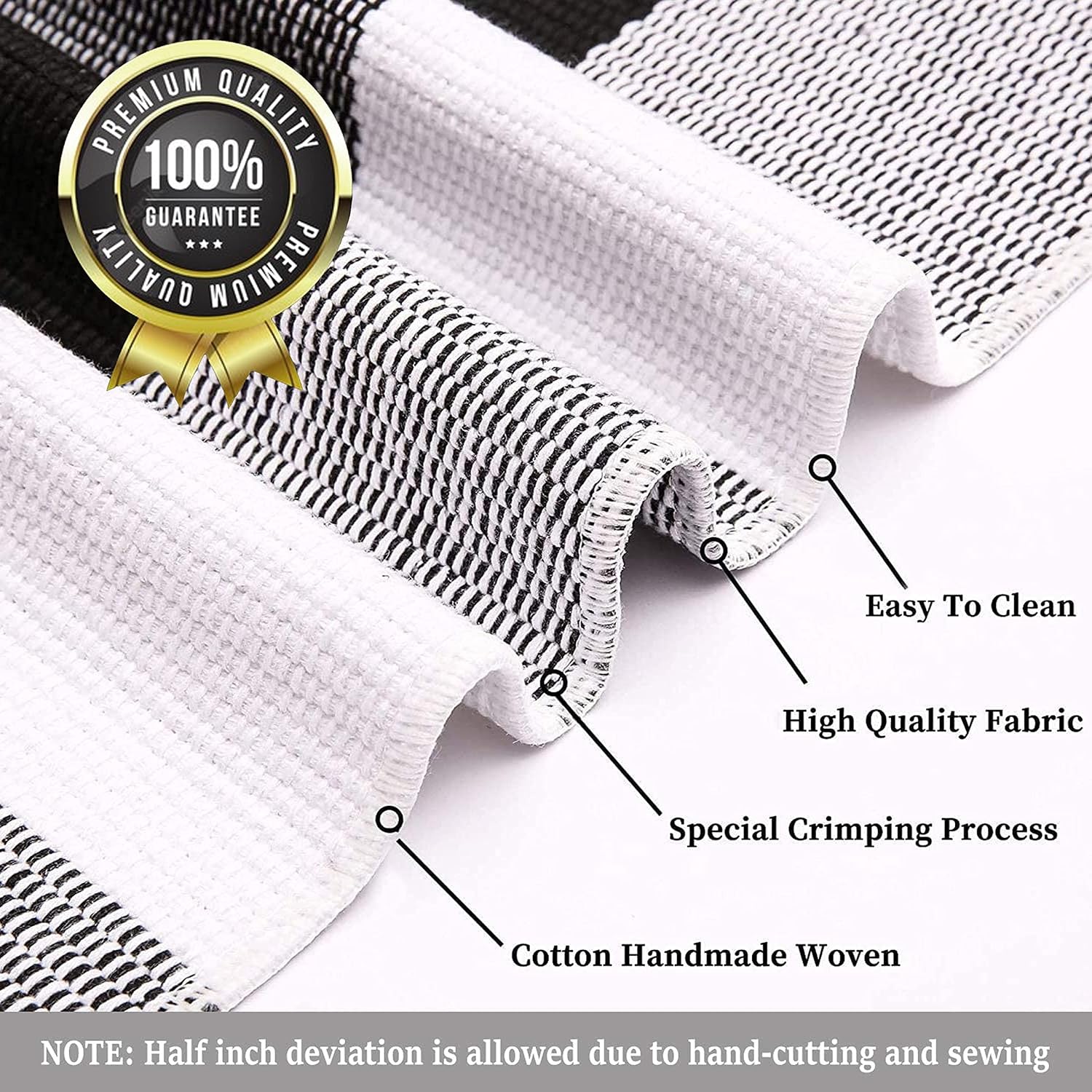 KILOCOCO Buffalo Plaid Checkered Rug 27.5x43 in Black White Front Door Rug
