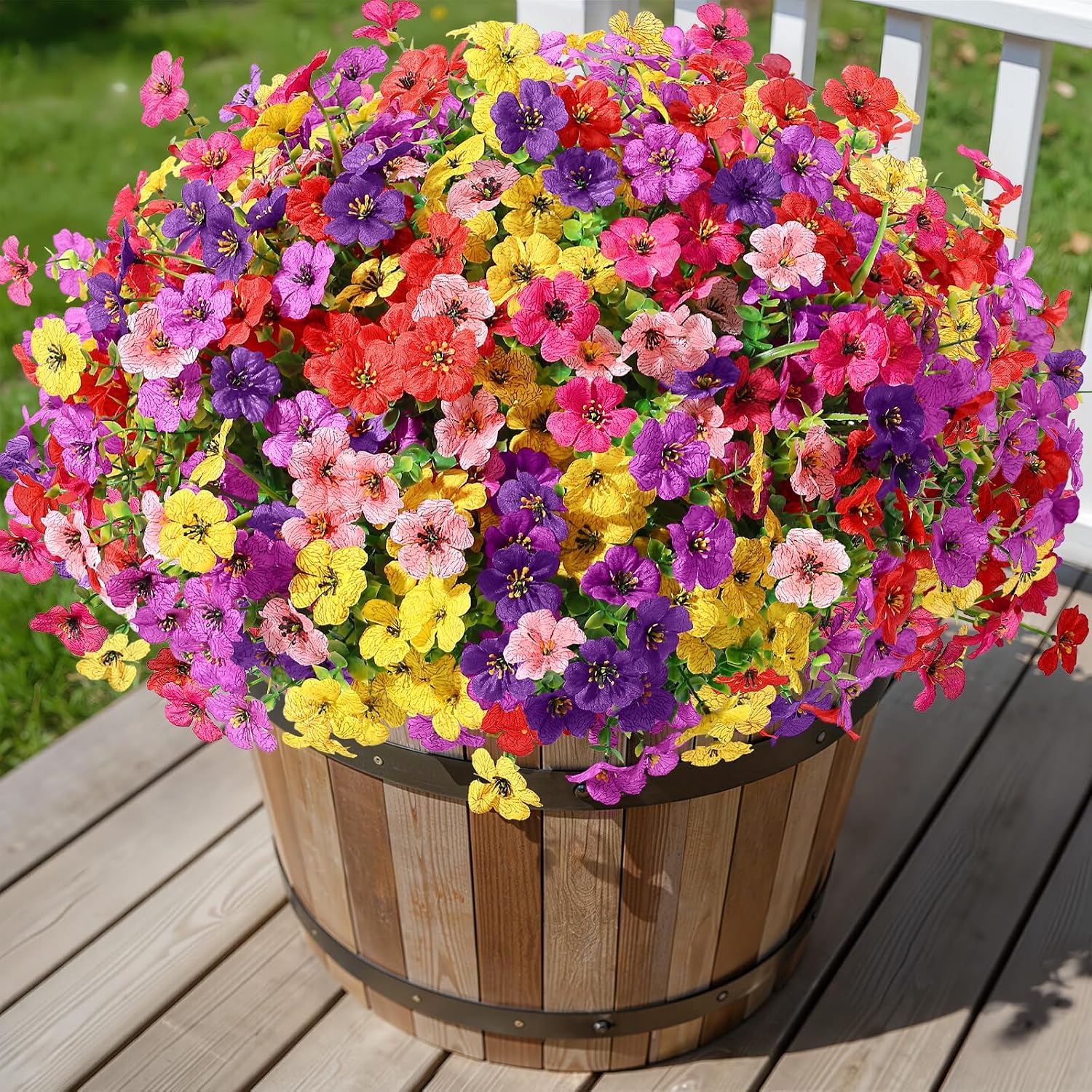 Alupssuc 24 Bundles Artificial Daisy Flowers UV Resistant for Outdoor Decor