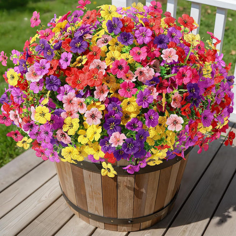 Alupssuc 24 Bundles Artificial Daisy Flowers UV Resistant for Outdoor Decor