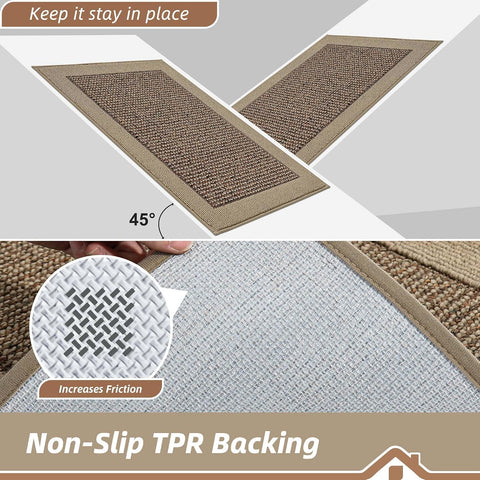 BEQHAUSE Indoor Door Mat 36" x 60", Dirt Trapper Door Mats, Taupe