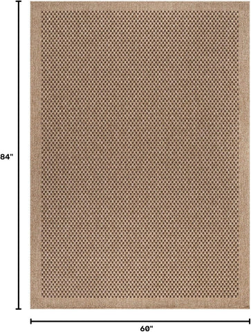 CAMILSON Easy Jute Rug 5x7, Indoor Outdoor Natural Color Fiber Area Rugs for Living Room Patio and Kitchen Rug, Sisal Boho Woven Design, Easy-Cleaning, Washable Outside Carpet Alfombras para(5 x 7)