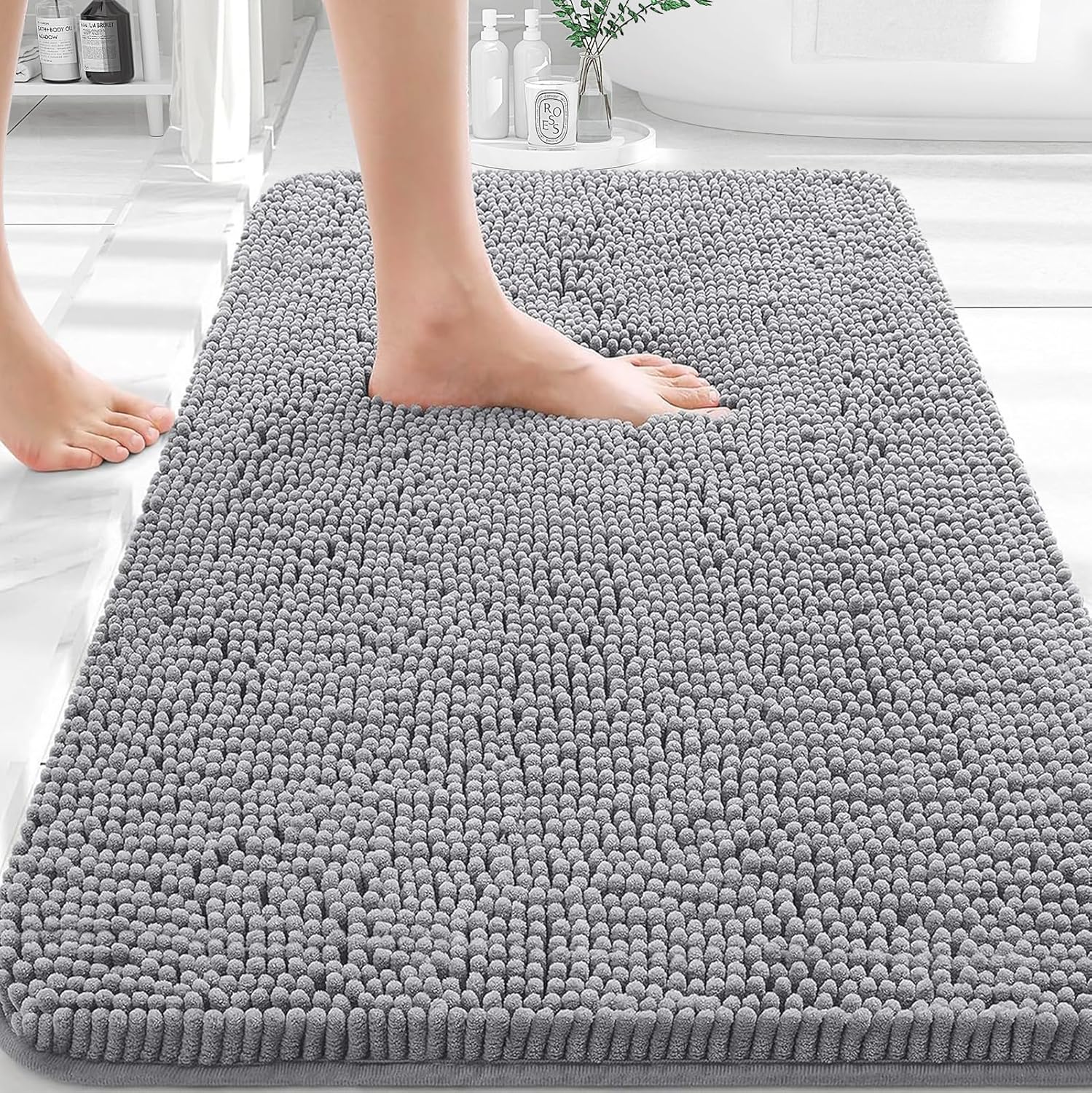 OLANLY Bathroom Rugs 30x20, Extra Soft Absorbent Chenille Bath Rugs