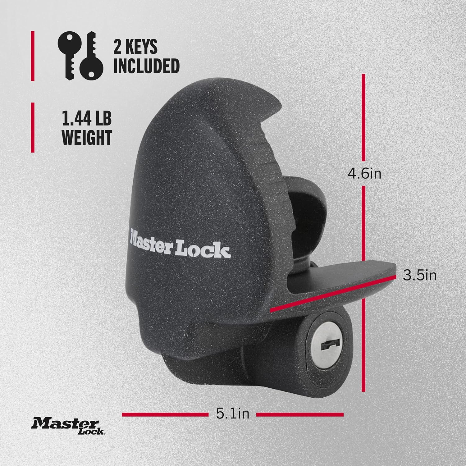 Master Lock Trailer Lock, Black Trailer Tongue Lock 379ATPY