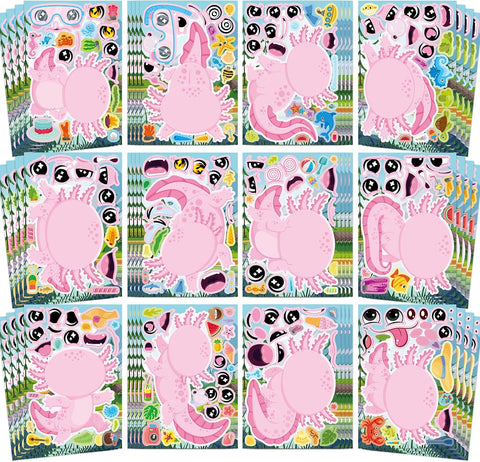 Axolotl Party Favors 48 Sheets Axolotl Birthday Decorations Stickers