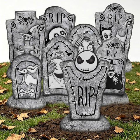 8 Pack Nightmare Tombstones Yard Sign 17 Inch Halloween Decorations Outdoor