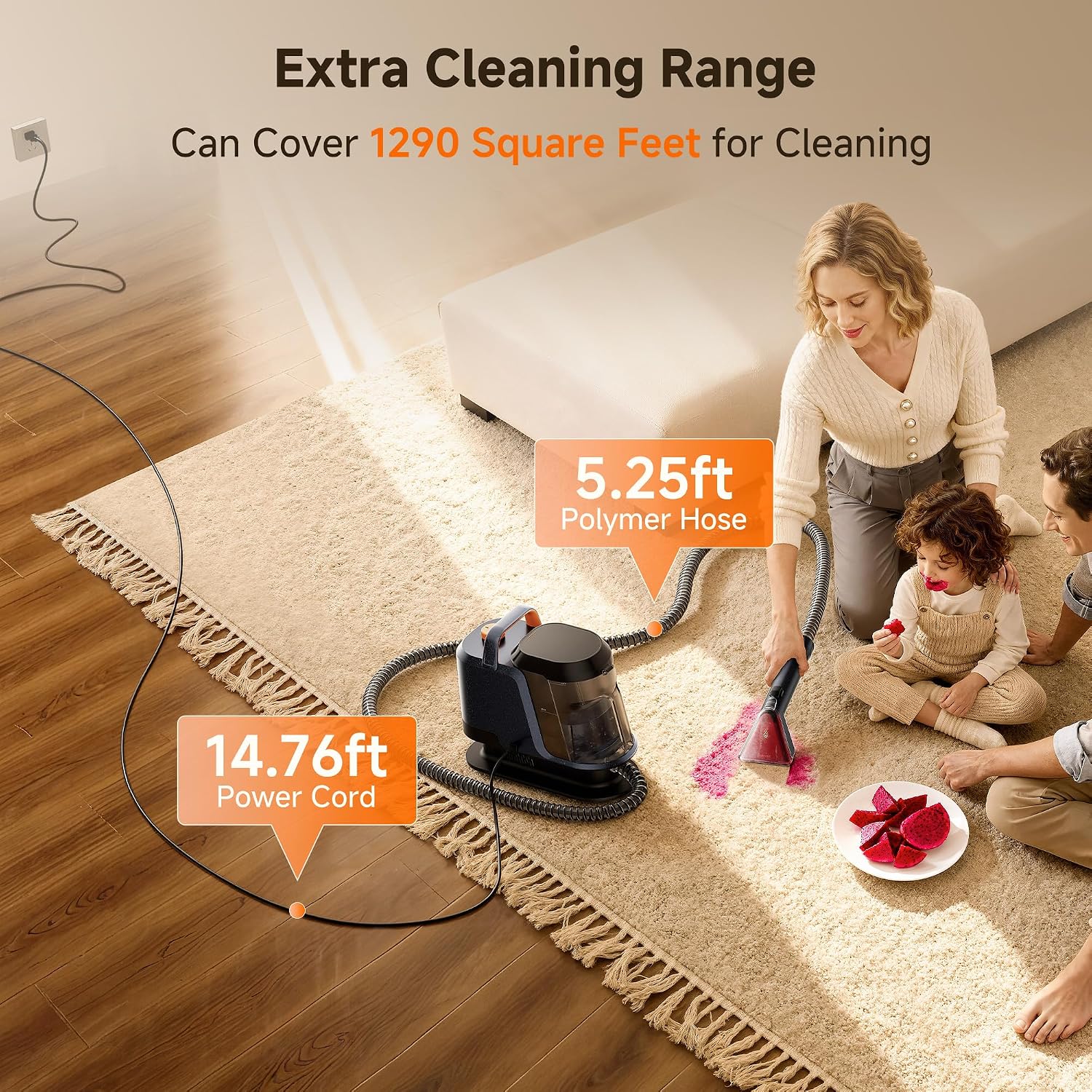 Uwant 18Kpa Carpet Cleaner Machine with Pet Pro Cleaner&Tools Set of 1