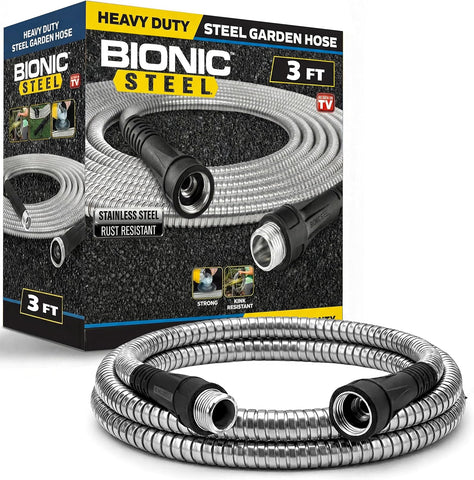 BIONIC STEEL 3 Ft Short Garden Hose Extension Connector for Reel