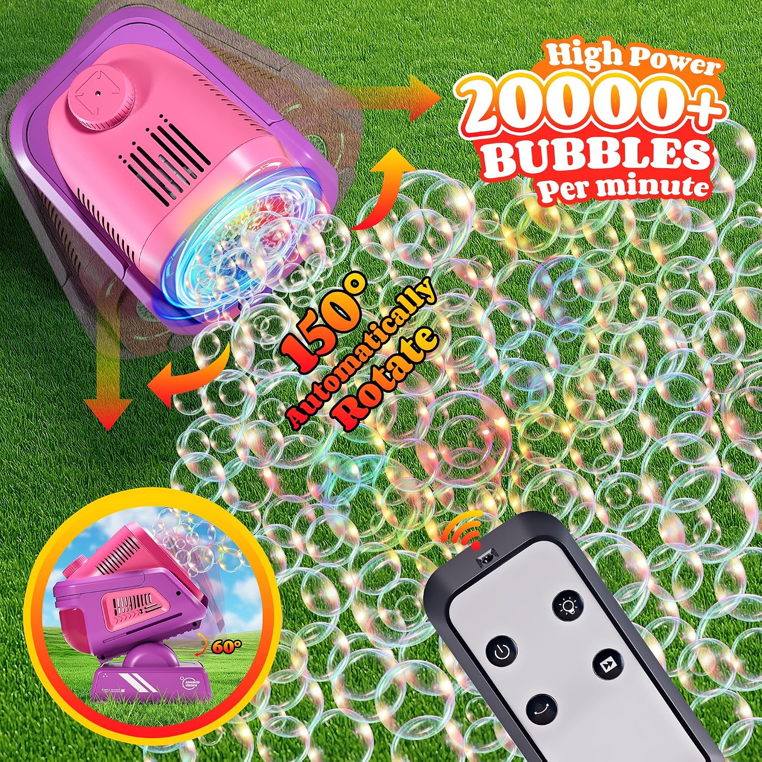 Upgraded Bubble Machine Outdoor Toys for Kids & Wedding Party