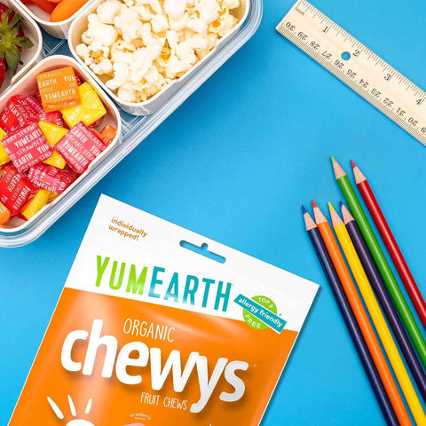 YumEarth Organic Fruit Chews - Fruit Flavored Candy Chews, No Dye, Allergy Friendly, Gluten Free, Non-GMO, Vegan Candy with No Artificial Dyes, 5 ounce (Pack of 6)