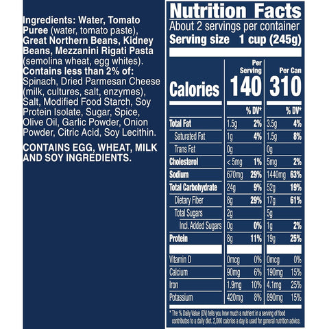 Progresso Italian-Style Bean and Pasta Protein Soup, Vegetarian, 18.5 oz (Pack of 12)