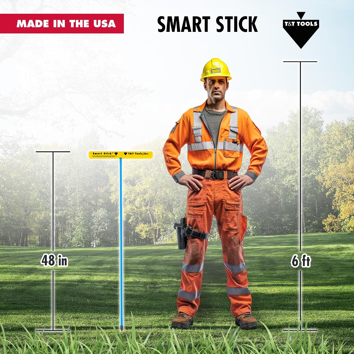 T&T Tools 48-Inch Smart Stick Metal Soil Probe – 3/8" Round Rod - 1 Pack