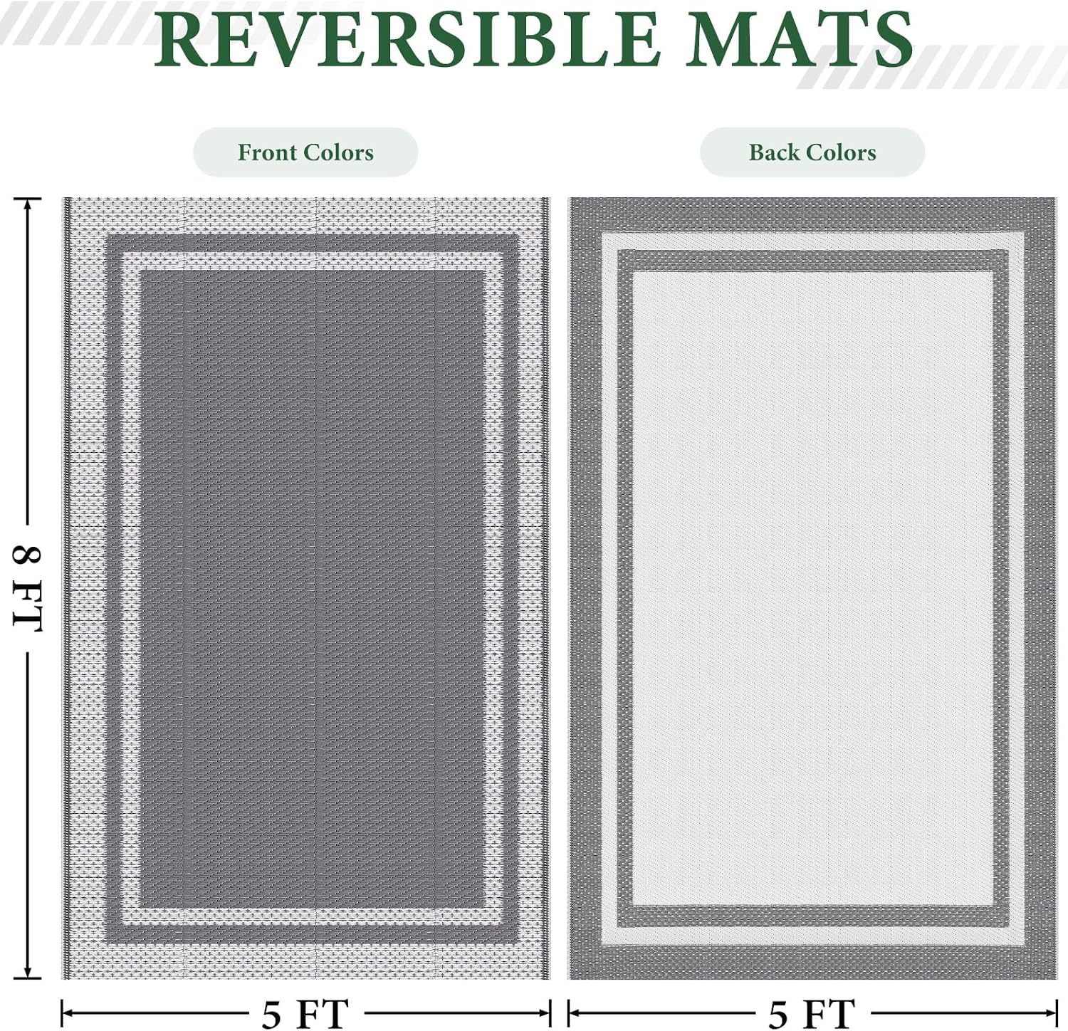 HappyTrends Outdoor Rug Portable Plastic Straw Camping Rugs for Outside RV