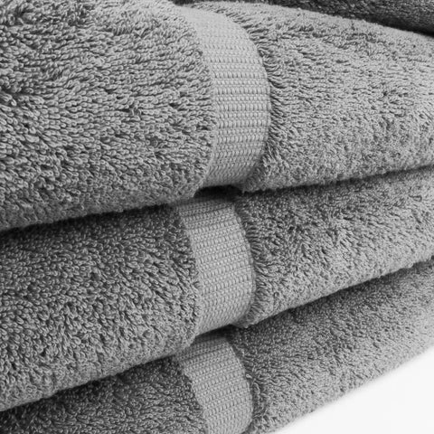 Chakir Turkish Linens 100% Cotton 4-Pack Bath Towels 30x60, Gray