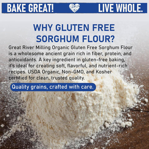 Great River Milling Organic Sorghum Flour, Gluten Free, 25 lb