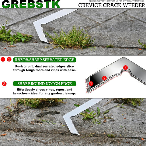 GREBSTK Crack Weeder Crevice Weeding Stainless Steel Sharp Lightweight Tool
