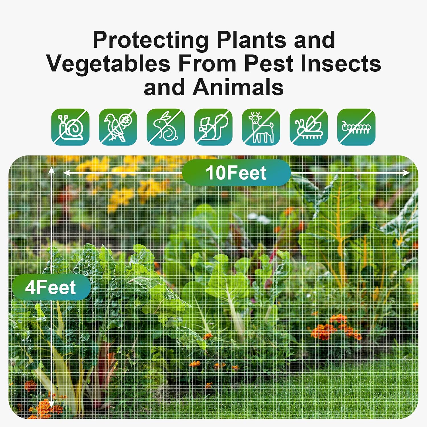Garden Netting Pest Barrier: 4'x10' Fine Bug Netting