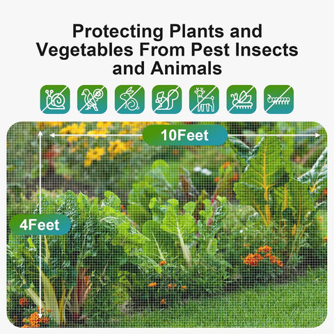 Garden Netting Pest Barrier: 4'x10' Fine Bug Netting