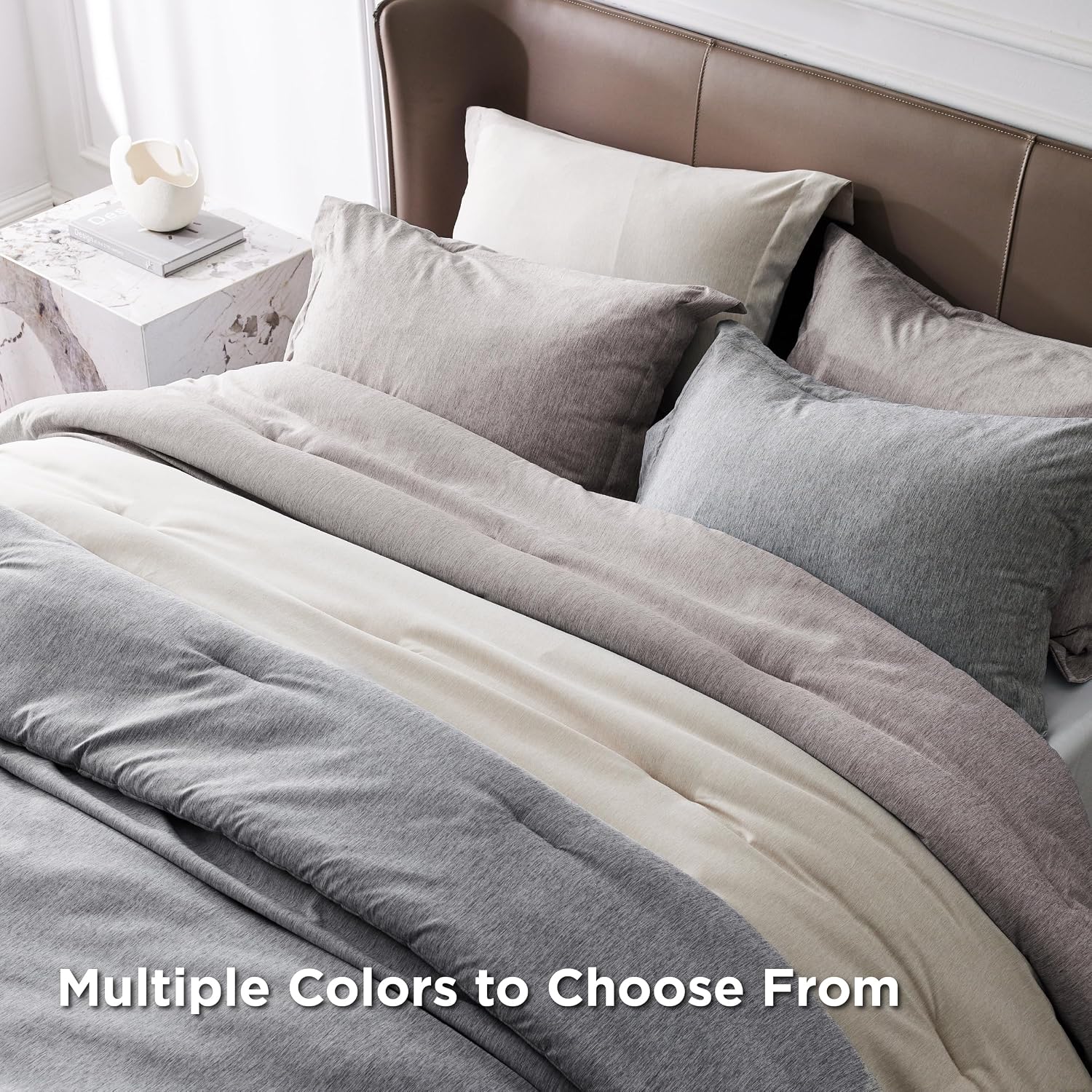 Bedsure Twin Comforter Set, Soft College Dorm Room Essentials Beige 2 Pcs