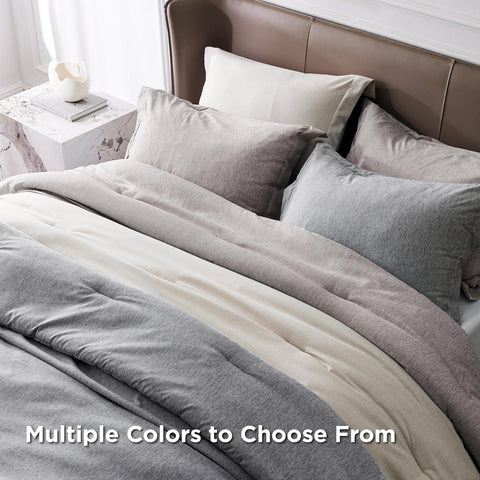 Bedsure Twin Comforter Set, Soft College Dorm Room Essentials Beige 2 Pcs