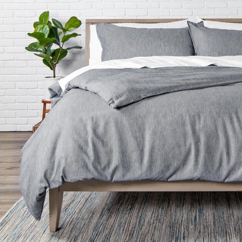 Bare Home Duvet Cover Set 1800 Ultra-Soft (King, Heathered Charcoal)