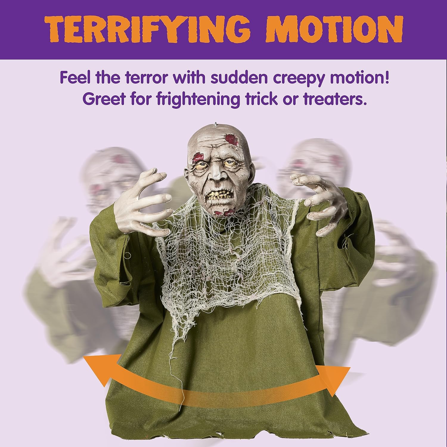 JOYIN Halloween Animated Zombie Groundbreaker Outdoor Decor with Light Up Eyes Creepy Animatronic Decorations with Movable Arms for Halloween Party Prop and Lawn Patio Yard Outside Decorations