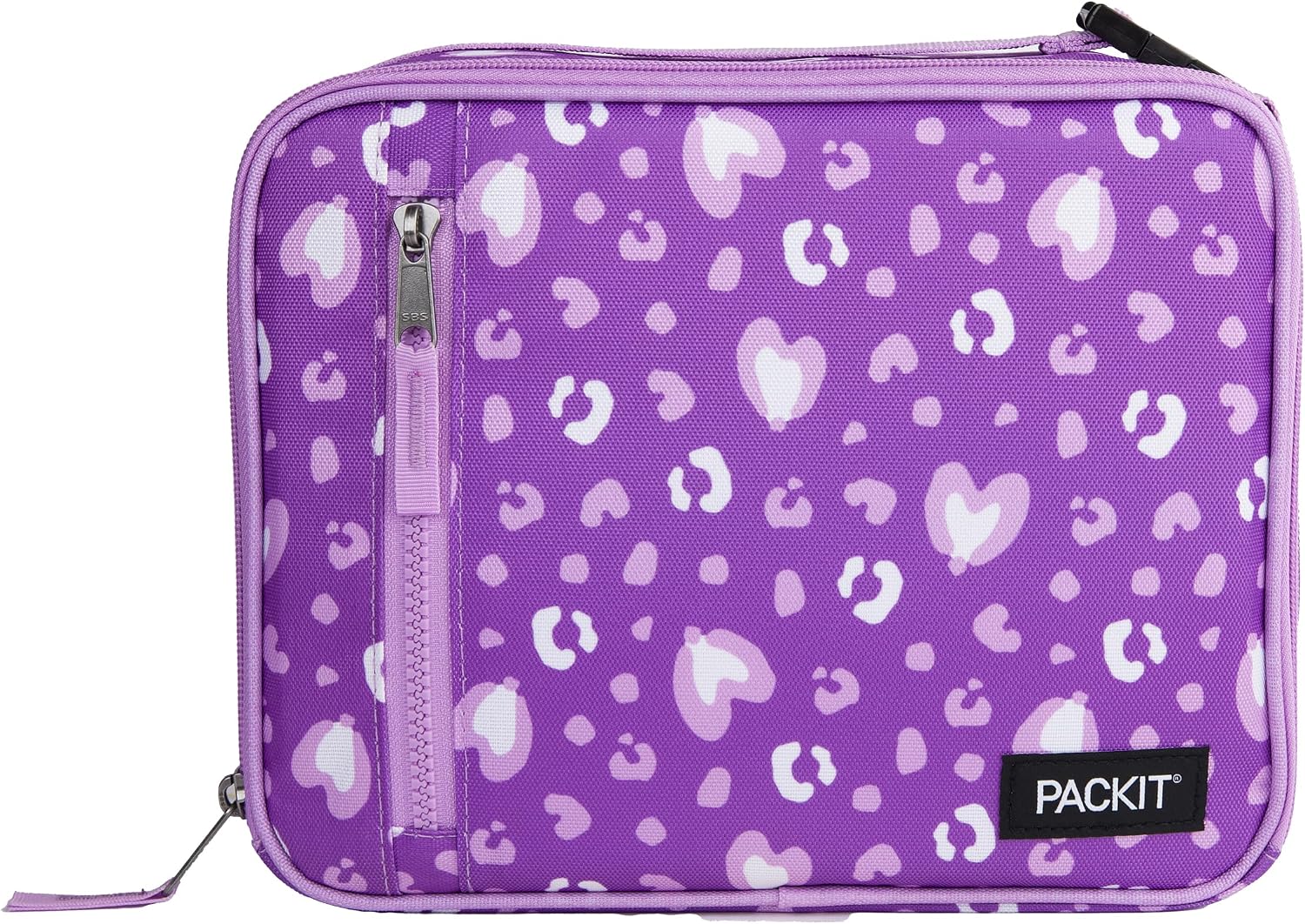 PackIt Freezable Classic Lunch Box, Leopard Hearts Purple
